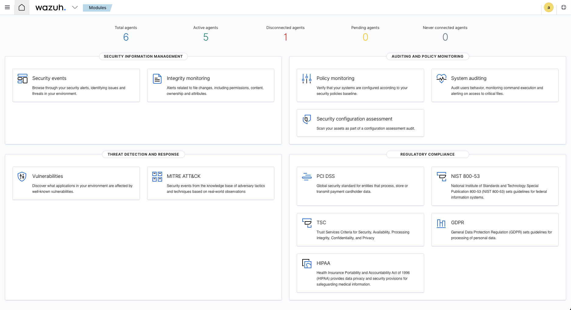 Wazuh dashboard